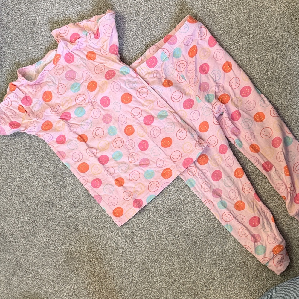 Magnetic Me Pink Smiley Dot Pajama Set with Multicolor Dots